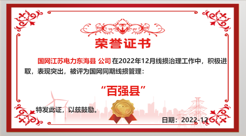 國網(wǎng)東?？h供電公司同期線損工作再獲佳績