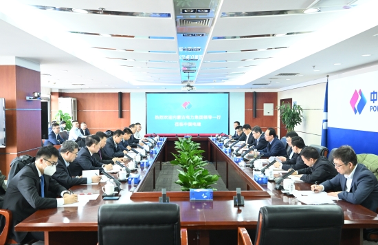 中國電建黨委書記、董事長丁丁焰章與內(nèi)蒙古電力集團黨委書記、董事長賈振國會談