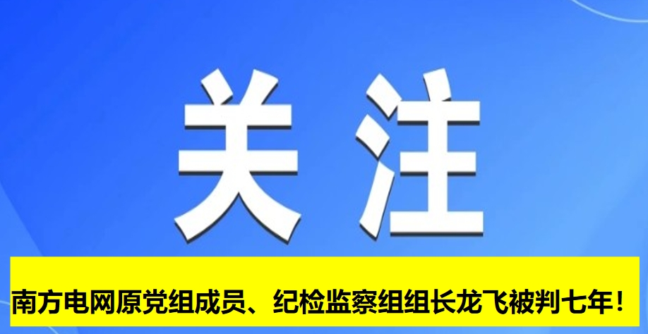 南方電網(wǎng)原黨組成員、紀(jì)檢監(jiān)察組組長(zhǎng)龍飛被判